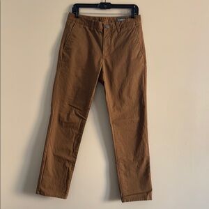 Brown Chinos with Relaxed Fit and Straight Leg Cut